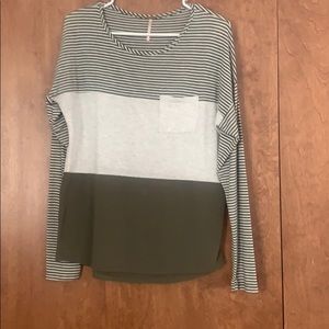 long sleeve army green top